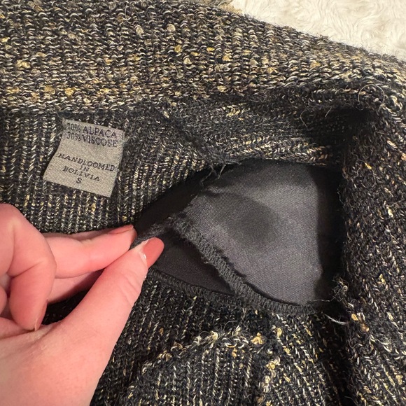 Vintage Millma Handloomed Alpaca Blend Open Front Tweed Cardigan Blazer - Picture 12 of 16